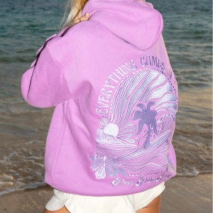 Everything Comes in Waves Hoodie in Açai