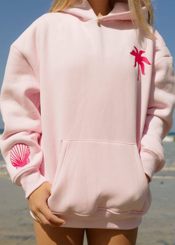 Hawaii Hibiscus Hoodie in Blush