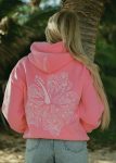 Hawaii Hibiscus Hoodie in Sonic Pink