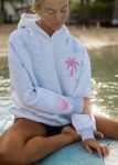 Hawaii Hibiscus Hoodie in Heather Cloud