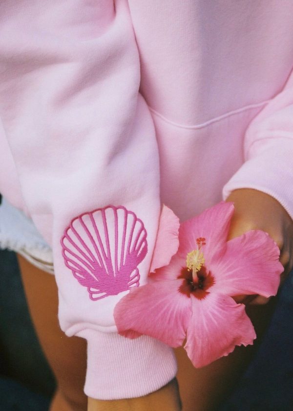 Hawaii Hibiscus Hoodie in Blush